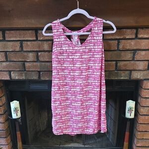 Old Navy Pink and White Striped Tank Top